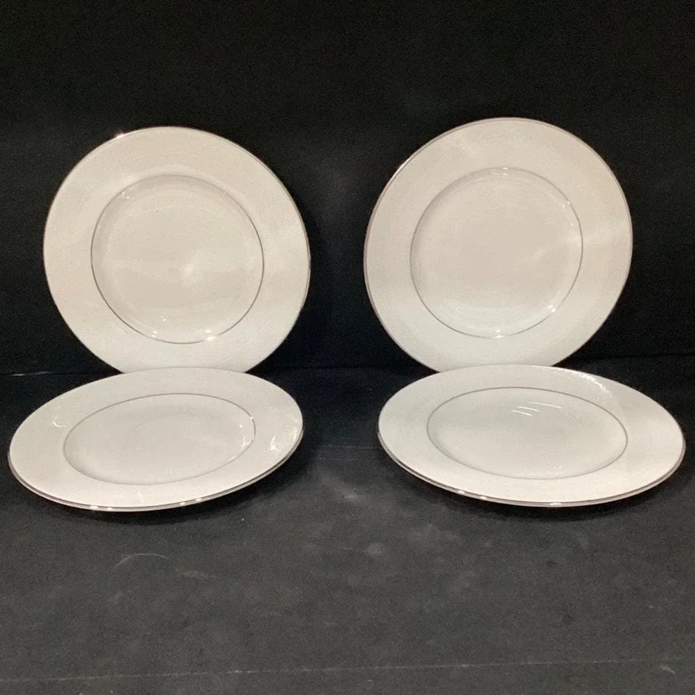 Royal Doulton Amulet Salad Plates, Set of 4, White Floral Bone China Dinnerware